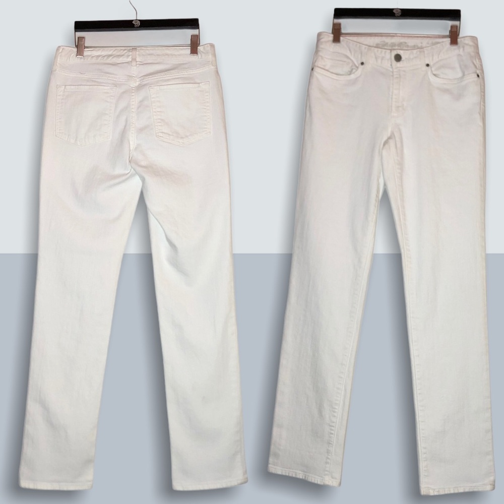 EDDIE BAUER straight leg white denim white jeans 6